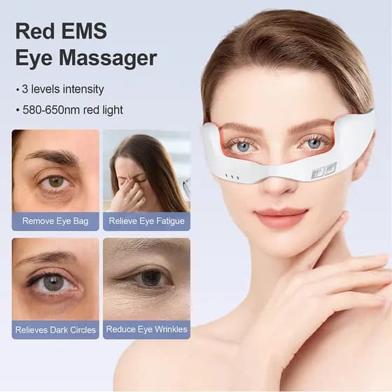 Massageador De Olhos Elétrico Sob Os , Para Alívio Da Fadiga Dos Luz Vermelha , Alivia A Ocular , Óculos De Massagem