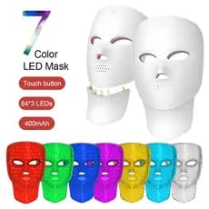 Máscara Facial LED Sem Fio De 7 Cores 84 LEDs 252 Contas Para Rejuvenescimento De Clareamento De Acne Com Cuidados O Ros