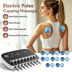 EMS Dezenas & Cupping Massageador Recarregável Estimulador Muscular Elétrico Para Cintura Pescoço Ombro Alívio Da Dor Na