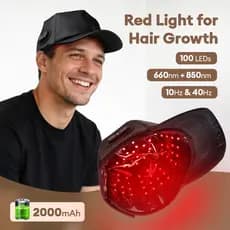 Tampa De Crescimento Capilar 660nm Luz Vermelha + Terapia A Laser Infravermelha De 850nm Para Alopecia Androgenética 4 M