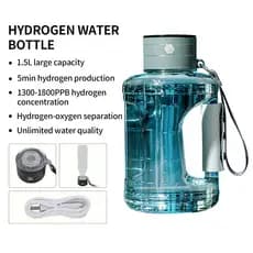 Garrafa De Água De Hidrogênio Foreverlily Portátil De 1.5L Com Eletrólise Rápida-Aumenta Sua Saúde Hoje