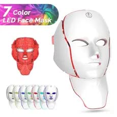Máscara Facial LED Terapia De Luz 7 Cores Anti-Envelhecimento Fototerapia Para Rejuvenescimento Da Pele Tratamento Acne