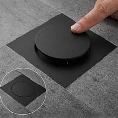 Ralo Inteligente 10x10/ Preto Click Quadrado Veda Cheiro Cromado Dreno de piso de drenagem premium