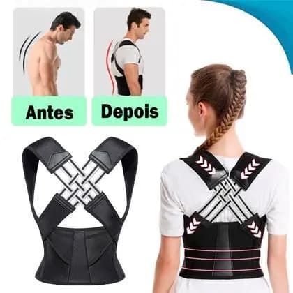 Cinta Corretor Postural Magnético Unissex Dor Ajusta Postura TAMANHO M