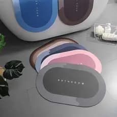 Tapete Absorvente oval  Secagem Rápida Antiderrapante de Banheiro/Porta