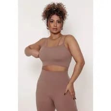 Conjunto Yoga Feminino 2 Peças Top Cropped + Legging Cintura Alta Respirável para Treino e Academia