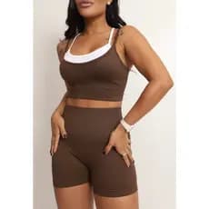 Conjunto Esportivo Feminino, Roupa de Yoga, Vestuário para Academia, Corrida e Treino Diário