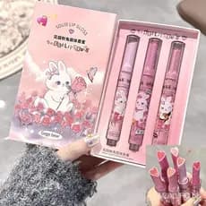 Gloss Labial Sólido Hidratante Pink Rabbit com Brilho Fino, Batom Cosmético de Desenvolvimento BPNW 88C9