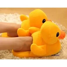 MHXY Women's Cotton Slippers Yellow Duck Couple Warm Home Slippers CWQM