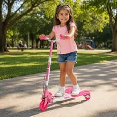 Patinete Infantil Dobrável Rosa Seguro Compacto Ajustável Leve Rodas Silenciosas