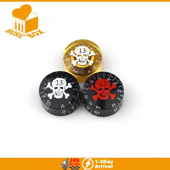 1 Pçs Crânio Guitarra Botões De Volume Topo Chapéu Velocidade Tom Pedal Controle Para Baixo