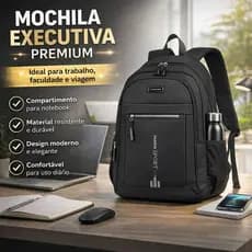 Mochila Bolsa Masculina Impermeável Reforçada Promoção Cor PRETA