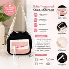 Bolsa Transversal Feminina Casual em Tecido