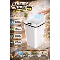 Lixeira Automática Inteligente Sensor Elétrica Recarregável Moderna Anti Odor Cozinha Banheiro