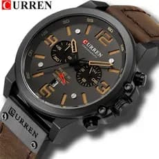 Relógio Cronógrafo Esportivo Masculino de Couro Impermeável da Marca de Luxo Curren 8314xa