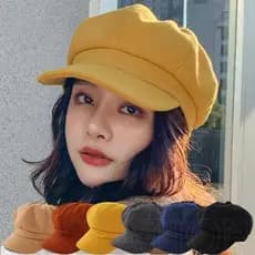 Boina De Anis De Lã De Outono E Inverno Feminino/British Vintage Style Solid Color Thickened Warm Hat/Tendência Estilo L