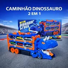 Caminhao Dinossauro Que Engole Mini Carrinhos Brinquedo Infantil Meninos Kit Pista Cegonha Lancador Presente Top