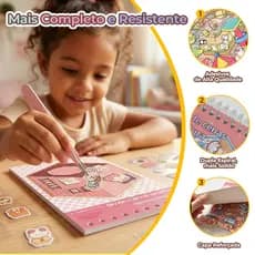 Livro de Cenarios Adesivos 3D Kawaii Caderno DIY Scrapbooking Brinquedo Infantil Menina Kit Adesivo Fofo