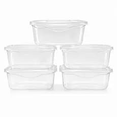 Kit 5 Pote Organizador 700ml com Tampa Para Cozinha Despensa Geladeira Mantimento Casa Leve Pague 4 Leve 5