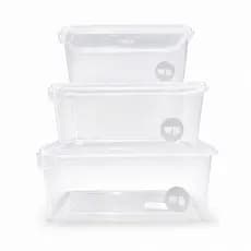Kit 3 Pote Transparente 1L 2L 3L Resistente Multiuso Para Cozinha Despensa Geladeira Organização Premium