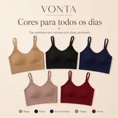 Top Feminino Canelado Sem Costura com Alças Ajustáveis Confortável Cropped Básico