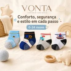Kit Meias Bebê Infantil 0 a 24 Meses Antiderrapante Algodão Macia Estampas Sortidas Menino
