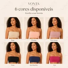 Top Faixa Feminino Sem Costura com Alça Transparente Removível Tomara que Caia Kit 1 2 3