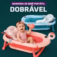 Banheira De Bebê Dobrável Portátil Com Termômetro Almofada Flutuante Pluggei Select PluggKids Mu1P