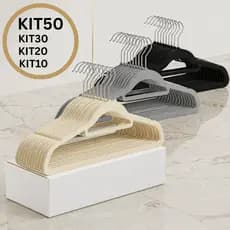 Cabides Veludo Para Roupas Antideslizante Com Gancho Giratório 360º Adulto Resistente Organizadores