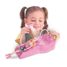 Kit Lavatório Boneca Interativo Brinquedo Infantil Rosa Educativo Desenvolvimento
