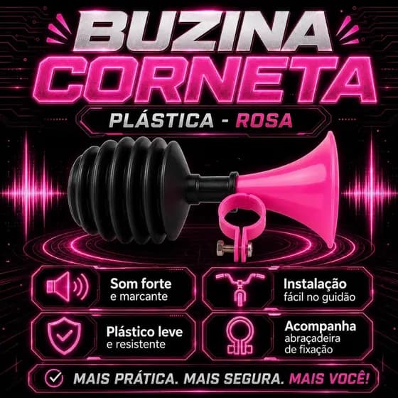 BUZINA CORNETA PLASTICA - ROSA