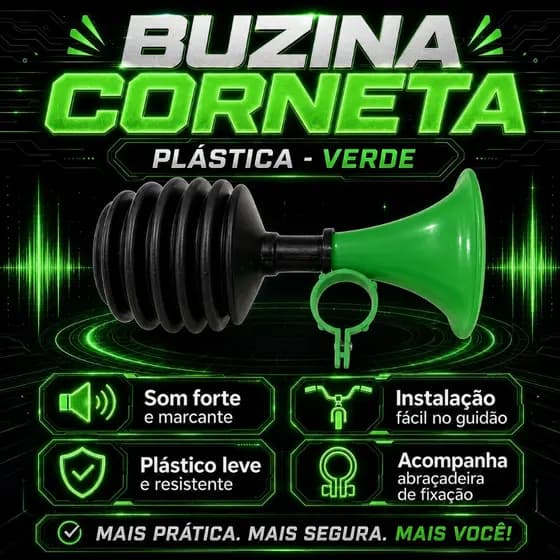 BUZINA CORNETA PLASTICA - VERDE