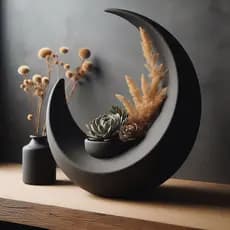 🌙 Vaso Lua Minimalista em PLA 🖤 Vaso Decorativo Lua ✨ Vaso Lua Moderno 🌿 Vaso Lua para Suculentas