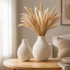 Vaso Espiral Decorativo  Moderno Branco