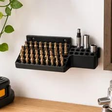 Suporte de Parede para Bits/Ponteira de Parafusadeira ou Brocas com Acesso Rápido e Organização