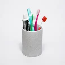 Porta Escova de Dente Banheiro Cor Branco Marmorizado Porta Escovas Resistente Elegante