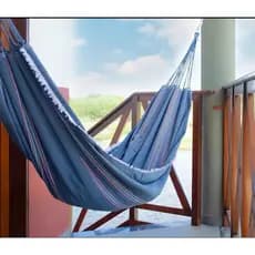 Rede de Dormir Solteiro Grande Cinza Listrado 100% algodão Confortável Promoção