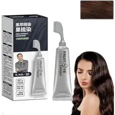 Creme De Tintura De Frutas Pretas Com Pincel 80ml De Cobre Queratina Para Cabelos Brancos , Homens E Mulheres