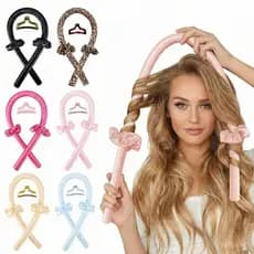BOB Modelador De Cachos Cetim (Cachos sem cal) + 2 Scrunchies + Presilha , Ferramentas para ondular o cabelo DIY