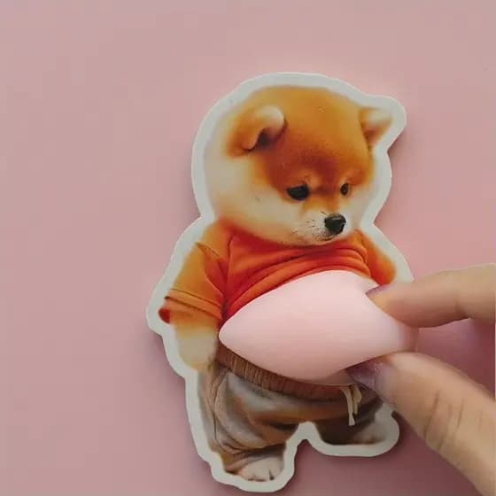 1 Unidade/2 Unidades 3D Adesivo De Cachorrinho Fofo Espremeável Shiba Inu Capa De Telefone Decoração Acabamento Fosco Fo