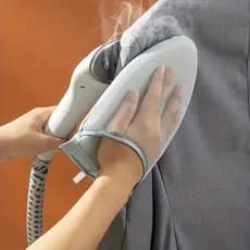 Tábua de passar roupa portátil com luva de proteção para passar roupa, almofada resistente ao calor, almofada anti-queim