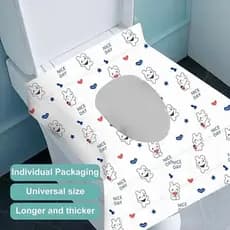 10 unidades de capas descartáveis para assento de vaso sanitário, protetor de assento com design de coelho fofo e coraçã