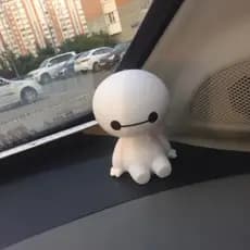 Enfeites para Carro: Boneco Robô Branco Grande Fofo que Balança a Cabeça, Acessórios de Brinquedo, Decoração para Mesa d
