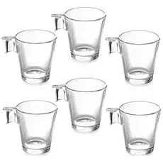 Jogo 6 Xícaras De Vidro Para Café 80ml Caneca Napoli Caneca