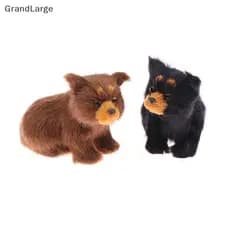 [GrandLarge] Simulação Fofa Urso Marrom Estatuetas De Animais Modelo Enfeites Em Miniatura Presente De Natal Decoração D