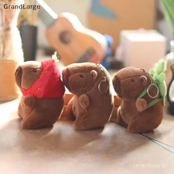 [GrandLarge] Bonito Capibara Kapibara Brinquedo De Pelúcia Desenhos Animados Cobaia Pingente Boneca Macia Chaveiro Mochi