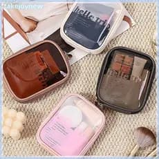 [takejoynewBR] Mini Bolsa Organizadora De Maquiagem Transparente Para Viagem , Pequena E Fofa , Formal , Cosméticos , Zí