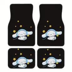 Cinnamoroll 4 peças tapete antiderrapante Universal para carro, acessórios interiores humorísticos, tapete de carro anti