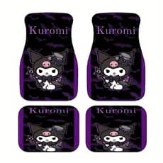 Kuromi, tapetes de pés de carro estampados felizes, em carros, SUV, caminhões, proteção Universal Interior de carro Four