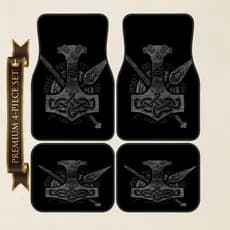 Pacote de 4 peças tapetes universais para pés de carro estilo Viking, cobertura completa traseira dianteira, fácil de li